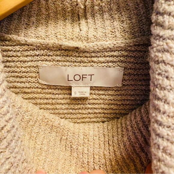⭐️ Loft Taupe Ribbed Cowl Neck Sweater - Picture 4 of 4